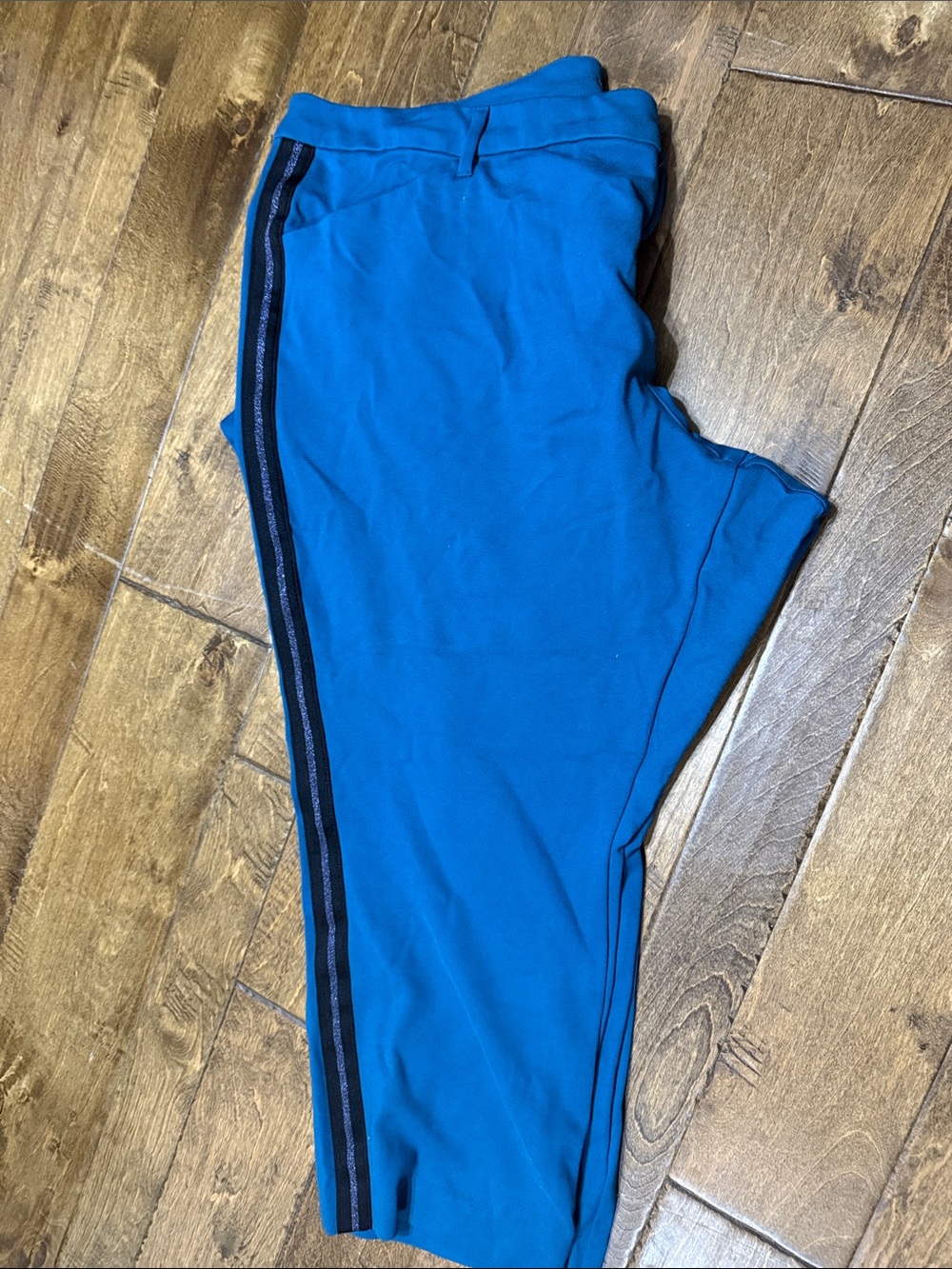 Old Navy Bright Blue Capri Pants with Black Side Stripe